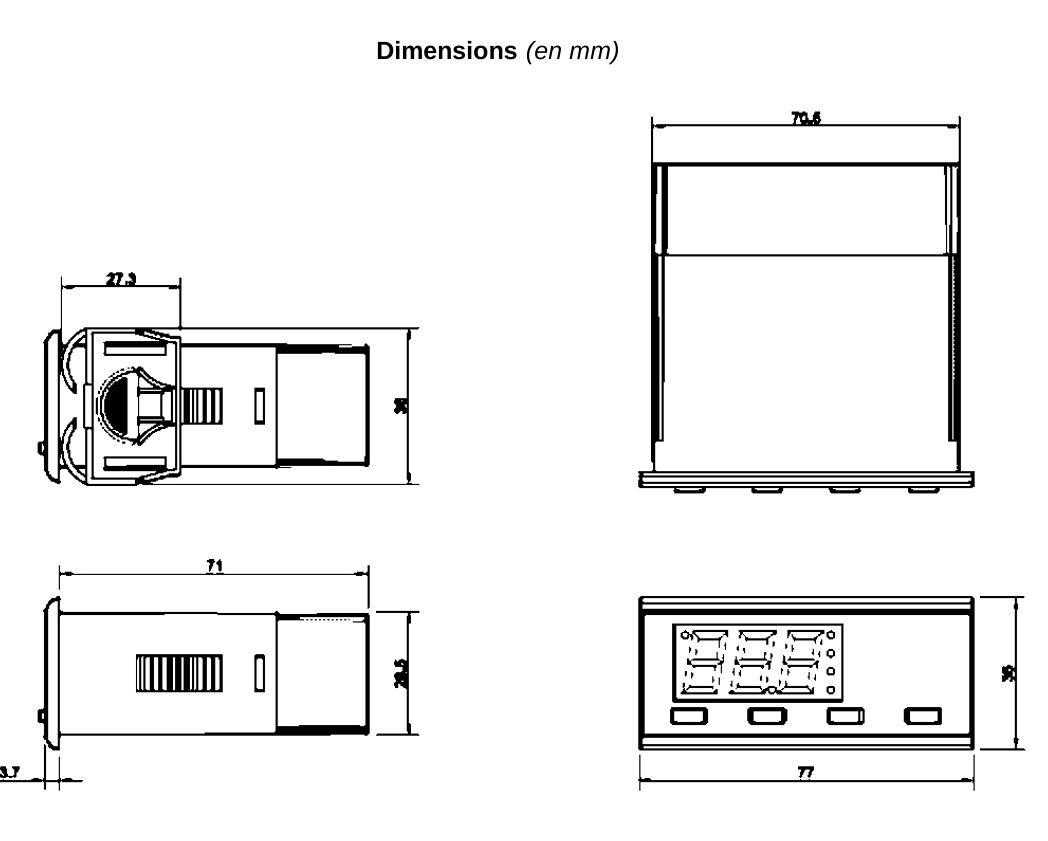 Dimensions régulateur Johnson Controls MR51