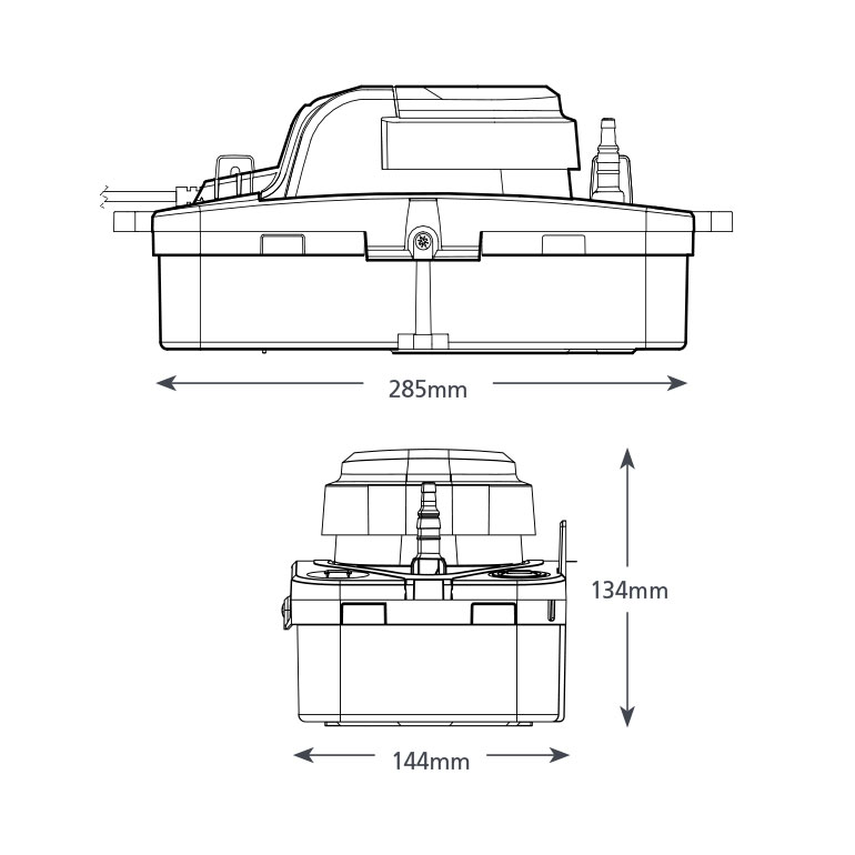 Dimensions pompe de relevage Aspen