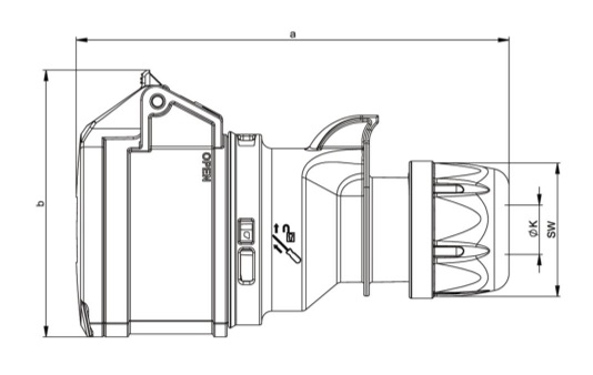 Fiche électrique femelle secteur 220v 16A