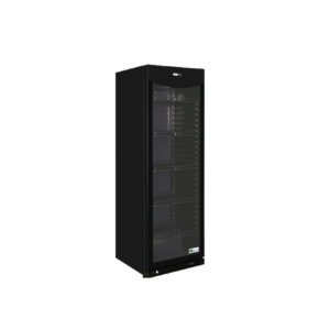 Armoire réfrigérée positive 1 porte vitrée 382 L - Laquée Noir