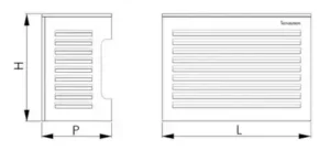 Dimensions caches clim H x L x P